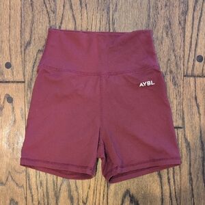 AYBL Red Bike Shorts High-Waisted Stretchy Athletic Wear